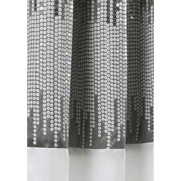 2x Lush Decor Night Sky Window Curtain Panel Single Gray/White 42”X84” Sequin - Picture 5 of 7